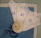 100% linen embroidered hankie featured on Martha Stuart's The Bride Guide